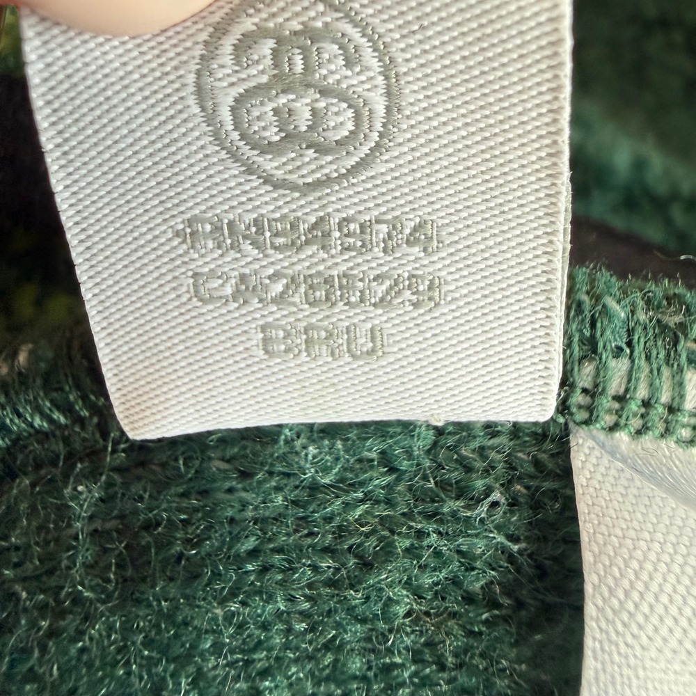 Stussy Flor‎ Sherpa Fleece Jacket Green Sherpa Full Zip Mens XL Mock Neck - Picture 9 of 11